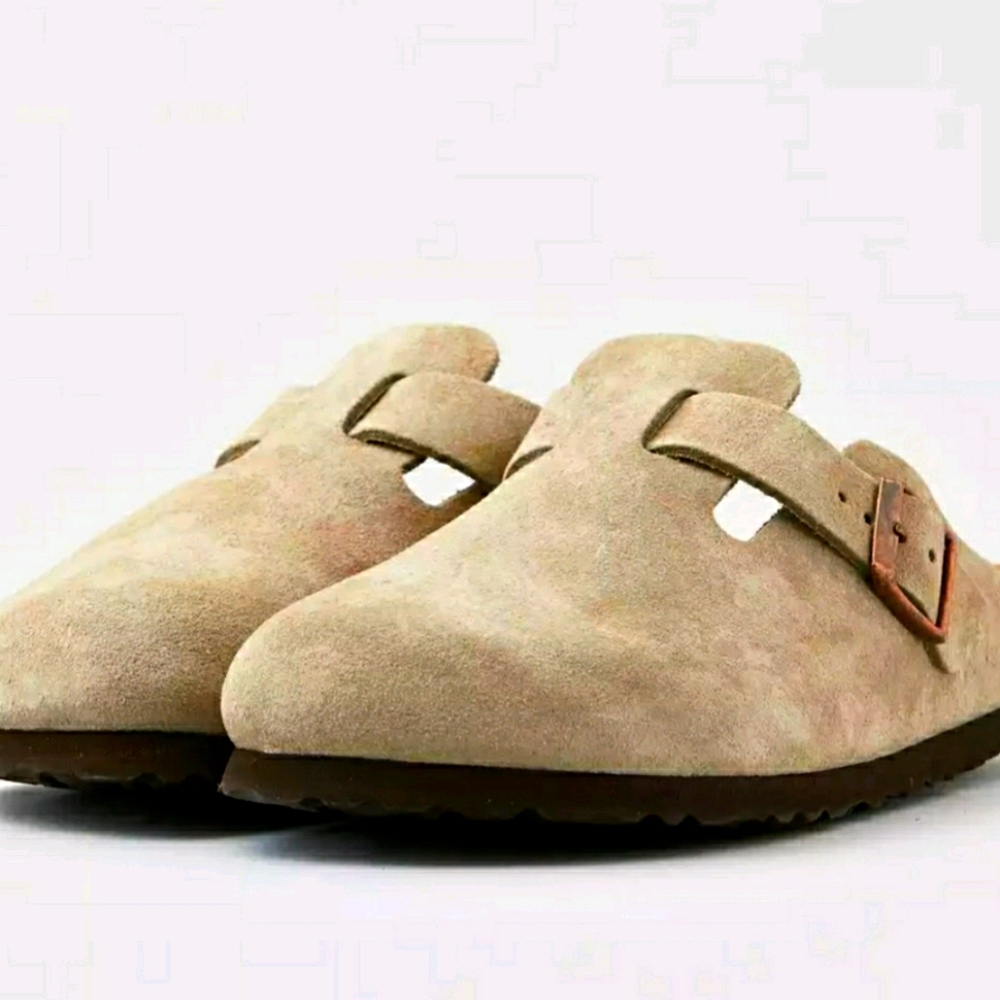 Birkenstock Boston Taupe Womens 39/8.5 Clogs Suede